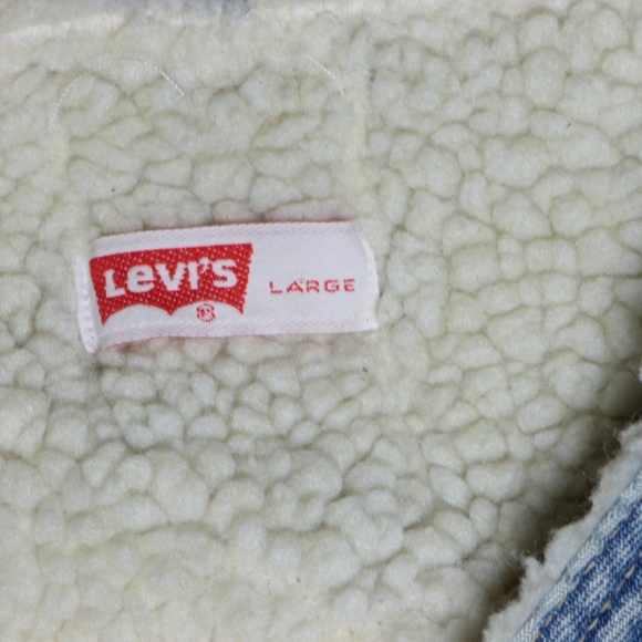 Vintage Levis Sherpa Fleece Lined Denim Jean Vest - Picture 5 of 7